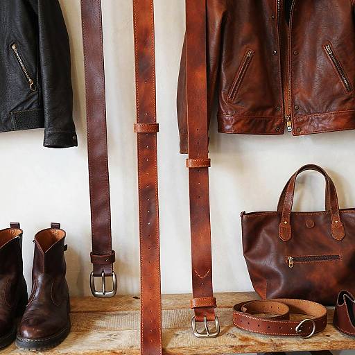 Rustic Artisan Leather Workshop Display