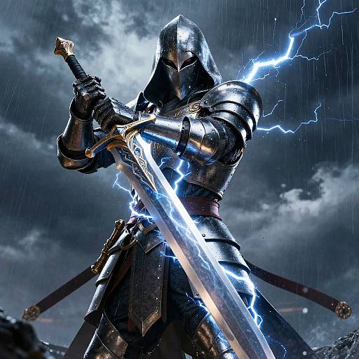 Cinematic Hooded Lightning Knight