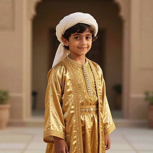 Arabian Nights Boy in Gold Turban