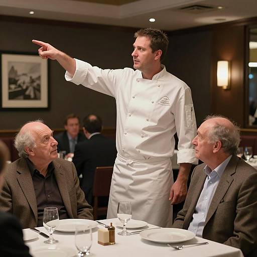 Chef in Action at Cozy Restaurant