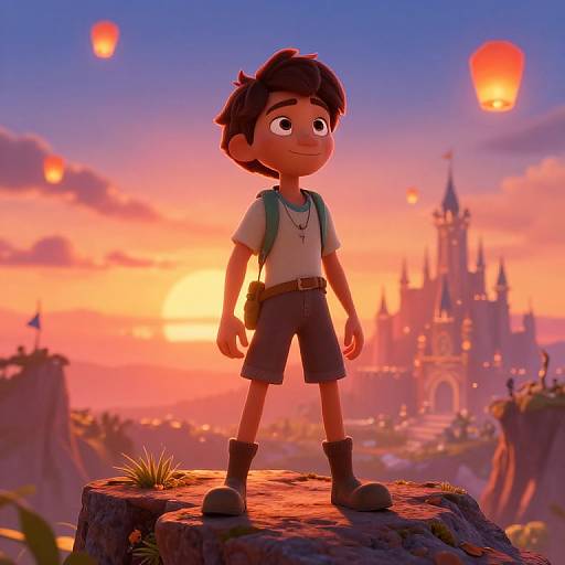 Charming Hero in Disney-Style Fantasy