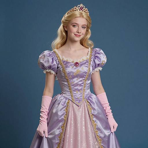 Blonde Princess in Lavender Dress