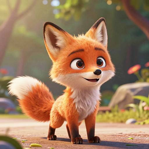 Pixar-Style Adorable Baby Fox