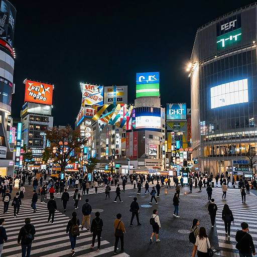 Tokyo Shibuya Night Panoramic View