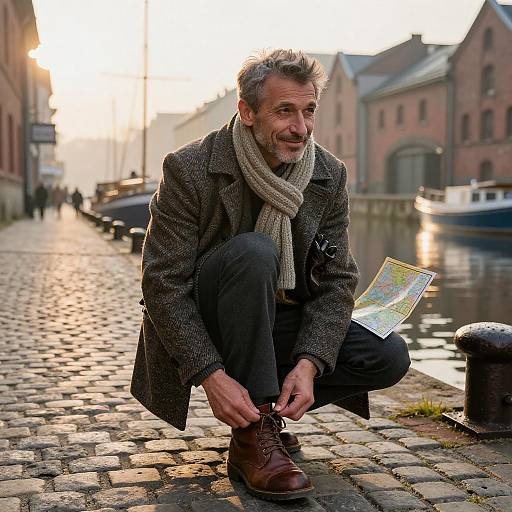 Eastern European Man in Urban Quay