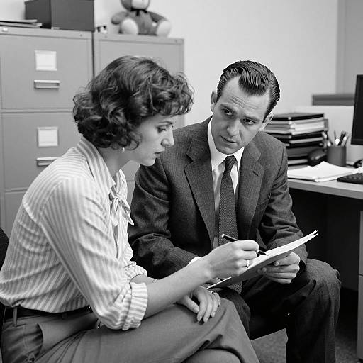 Intimate Office Interaction in Black-and-White