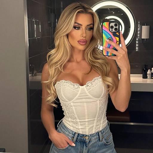 Blonde Woman Mirror Selfie