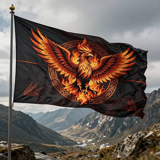Mythical Phoenix Battle Standard Design