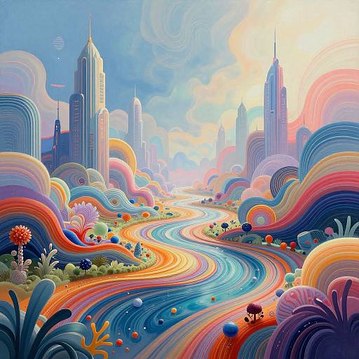 Surreal Futuristic Landscape Art
