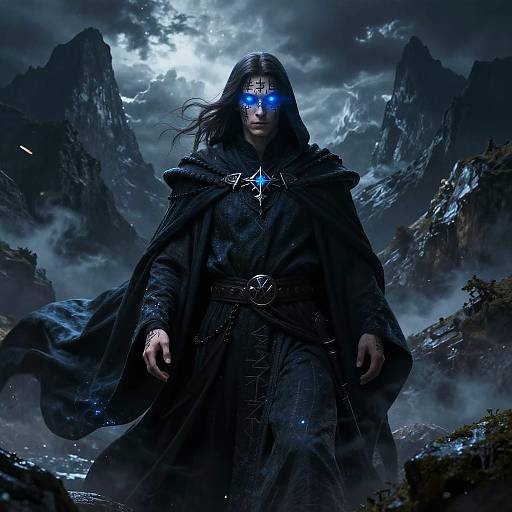 Mystical Sorcerer Portrait in Dark Fantasy
