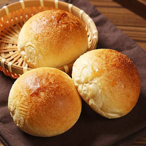 Golden Brown Rustic Bread Rolls