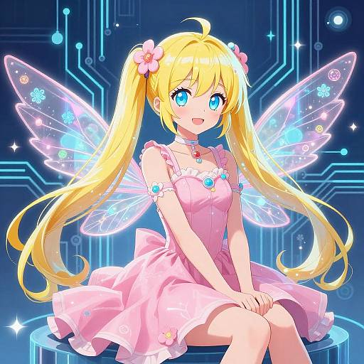 Cyberpunk Electronic Girl Miku Portrait