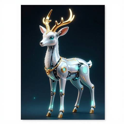 Cyberpunk Angelic Robotic Gazelle