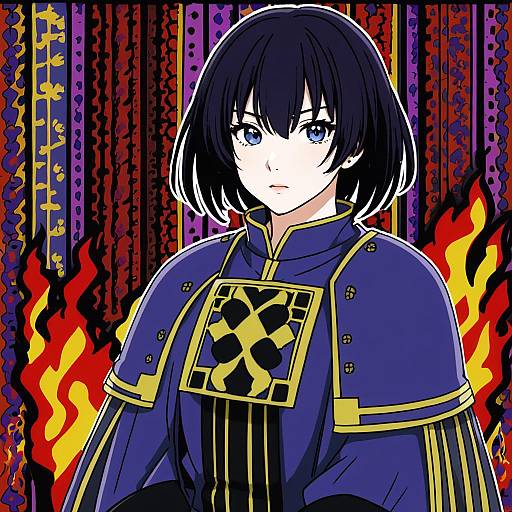 Illustration of Morgan (female) (fire emblem), fire emblem in the style of Kiritto