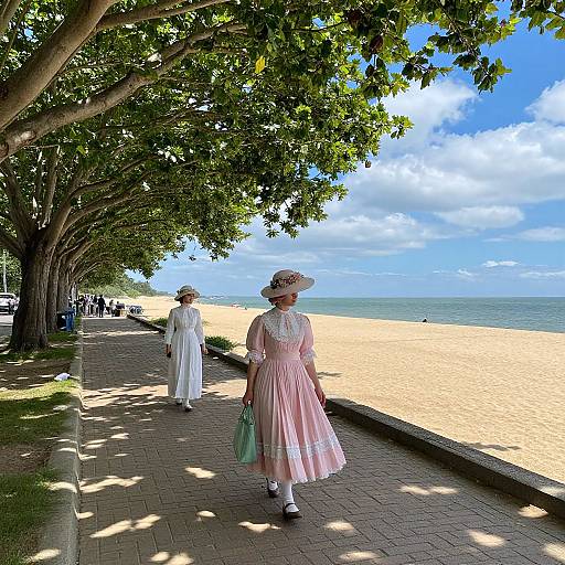 Victorian Beach Promenade Scene