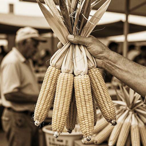 Vintage Mazorca Corn Market Scene