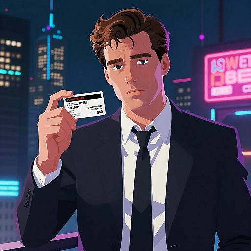 Patrick Bateman Cyberpunk Wall Street