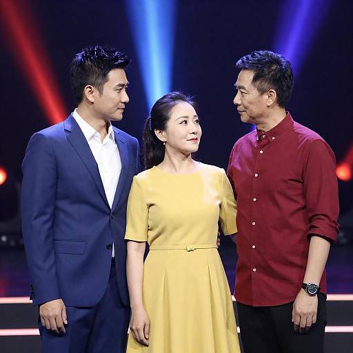 Vibrant Stage Scene with Colorful Background