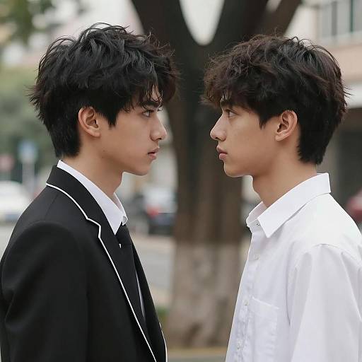 Intense Portrait of Two Young Men