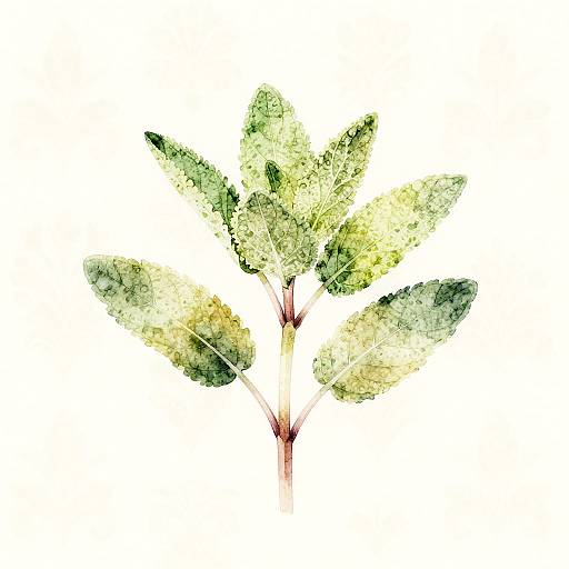 Minty Sage Digital Watercolor Art