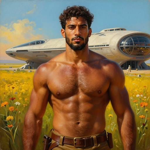 Glossy Oil Portrait of Bedouin Pilot