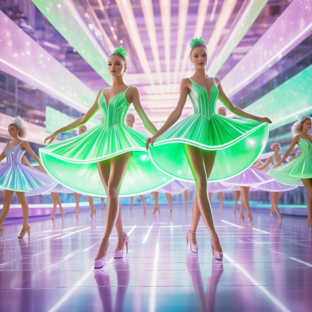 Dreamy Sci-Fi Dancers in Pastel Lights