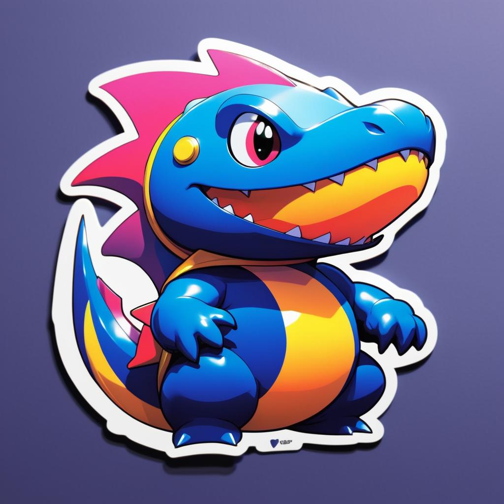 Cute Garchomp Superhero Sticker Art