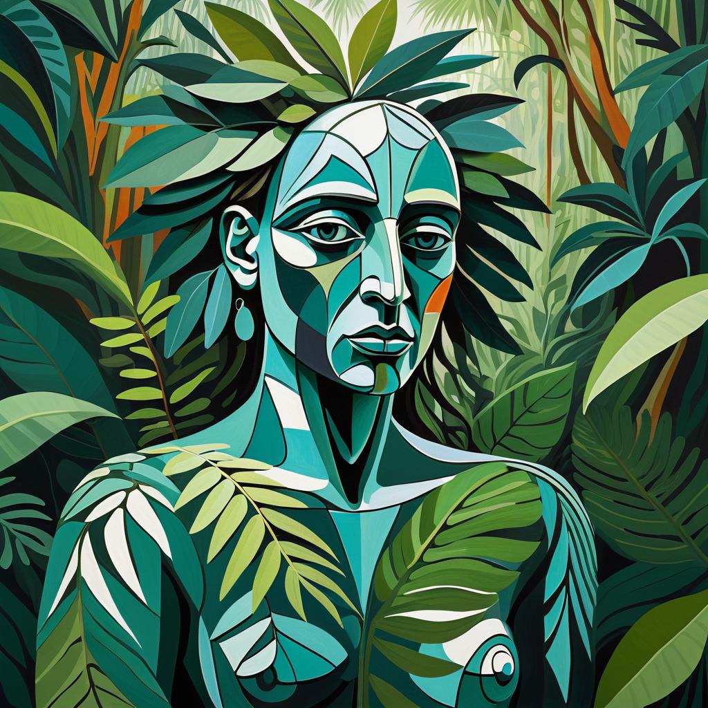 Surreal Abstract Humanoid in Jungle