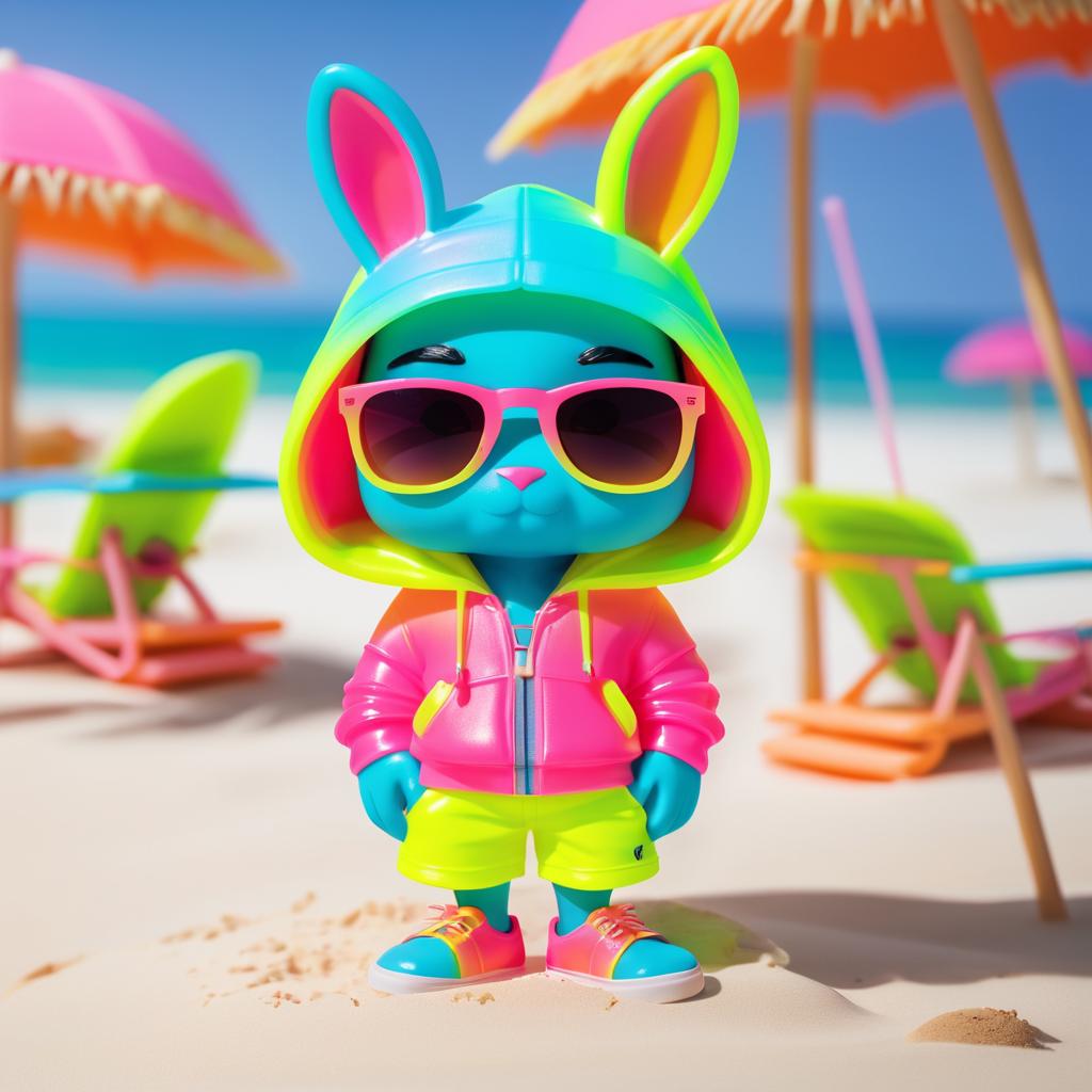 Neon Bunny Funko Pop Beach Adventure