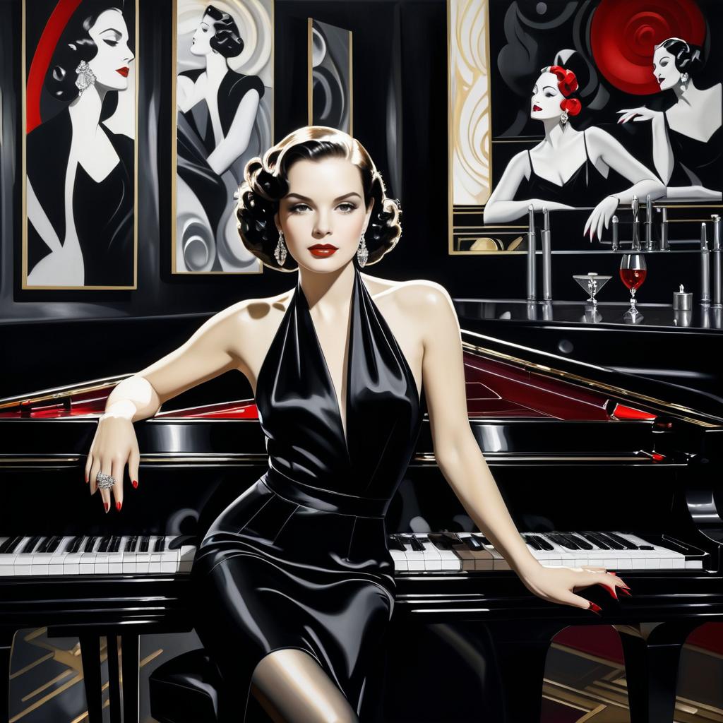 Art Deco Jazz Club Portrait of Elegance