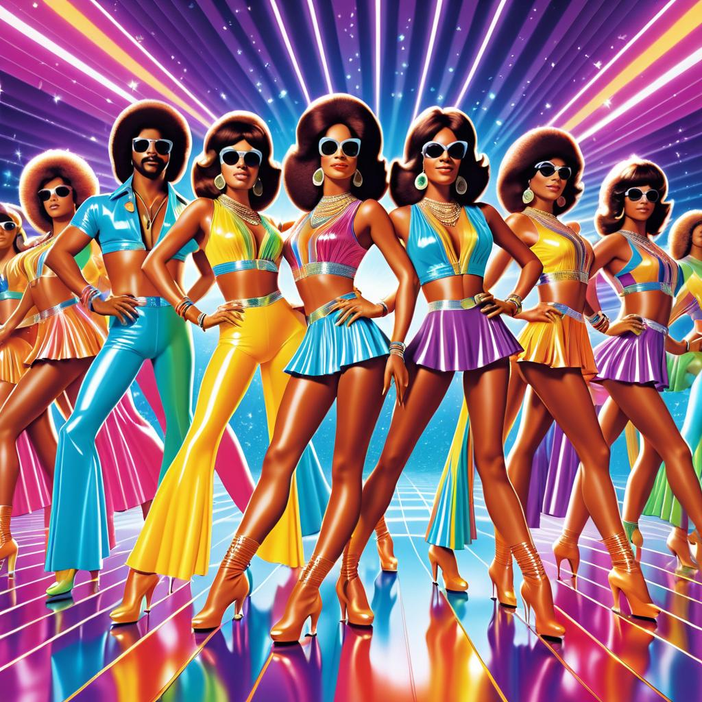 1970s Disco Vector Art Album Cover