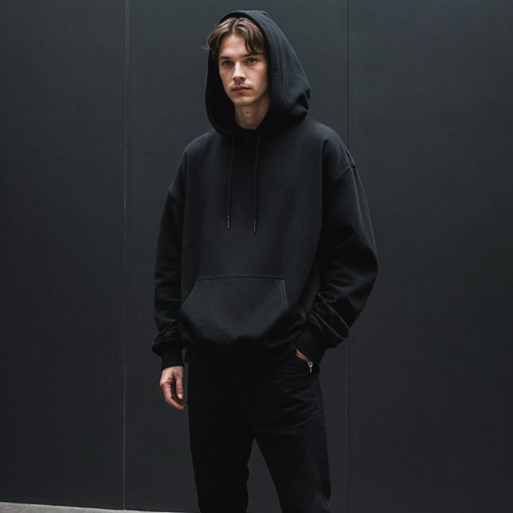 Minimalist Men's Black Outfit Showcase