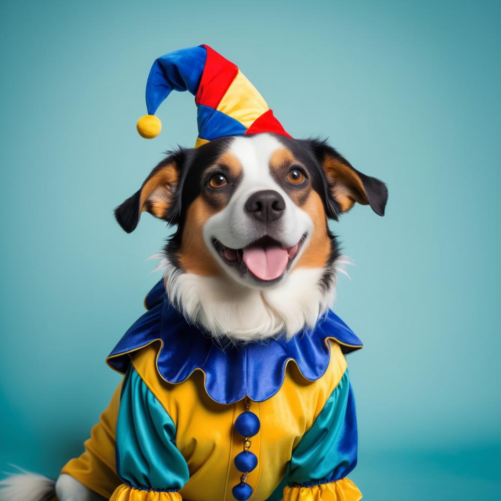 Jester Dog: Whimsical Pet Portrait