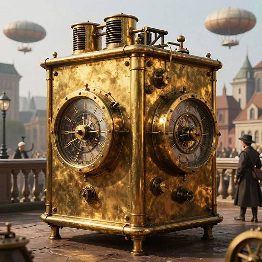 Steampunk Time Machine in Vintage City