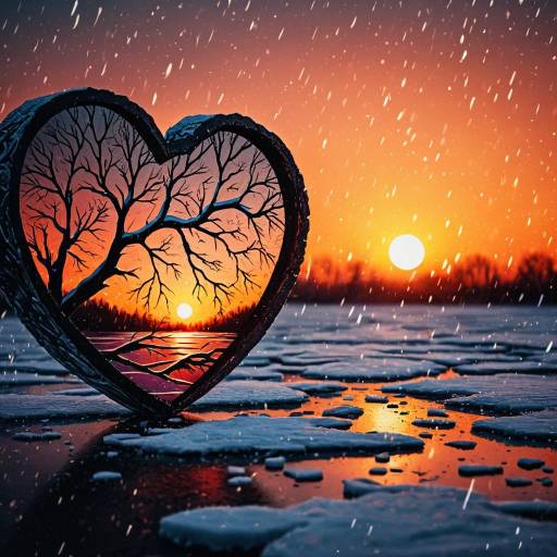 Heartbreak at Sunset with Ice Patterns Heartbreak at Sunset with Ice Patterns