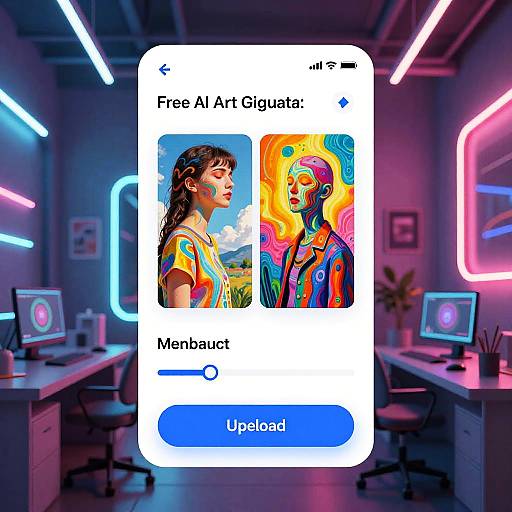 Futuristic AI Art Studio Interface