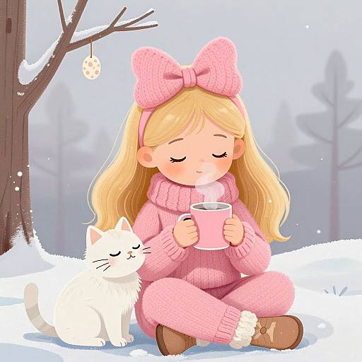 Cozy Winter Day with a Young Girl