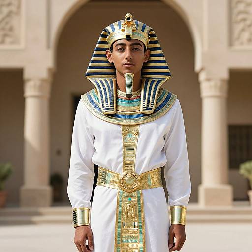 Man Wearing Egyptian Costume Outdoors