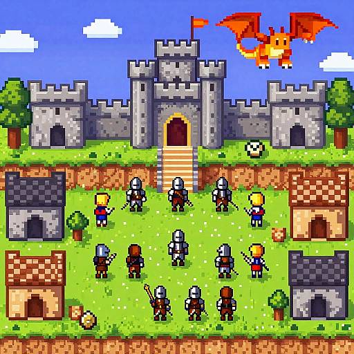 Pixel Art Medieval Fantasy Village