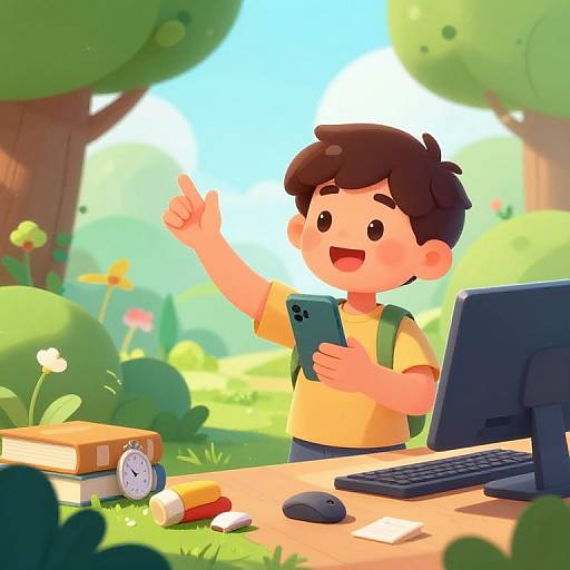 Boy Choosing Nature Over Technology