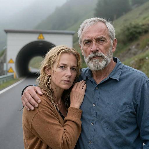 Foggy Mountain Tunnel Couple Portrait