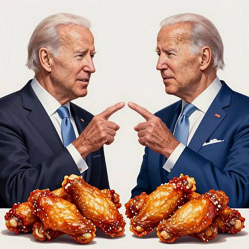 Joe Biden Pointing at Chicken Wings