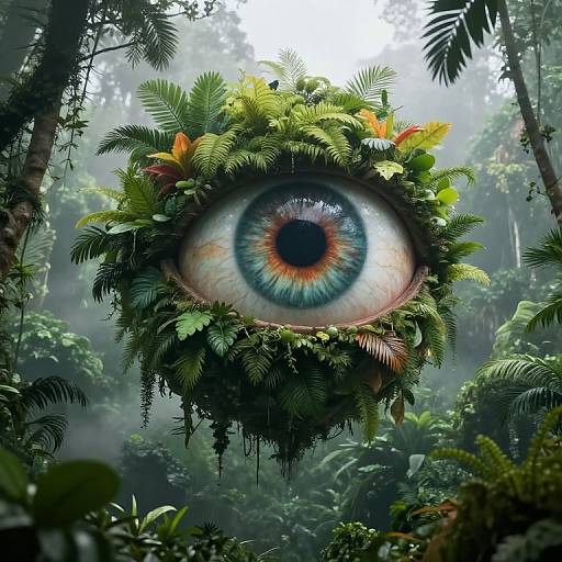 Colossal Sentient Eye Over Jungle