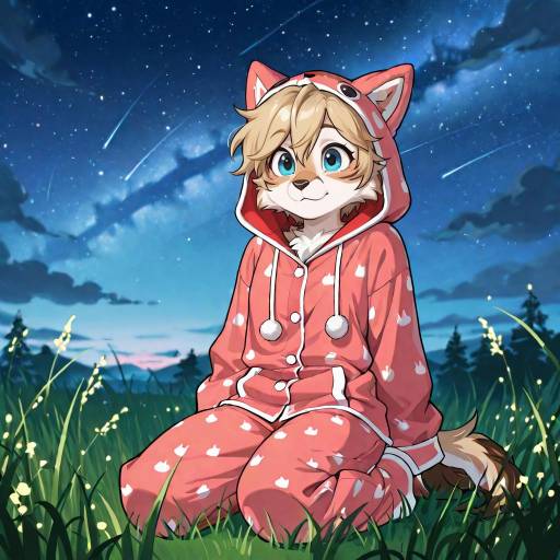 Anthropomorphic Owl in Pajamas at Night
