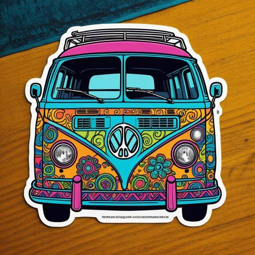 Psychedelic Hippie Van T-Shirt Design Psychedelic Hippie Van T-Shirt Design