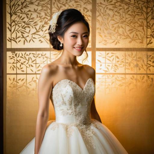 Asian Bride in Wedding Dress