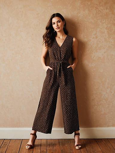 Chic Woman in Geometric Jumpsuit Portrait
