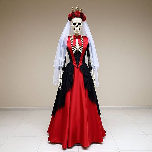 Skeleton Mannequin in Floral Crown Costume