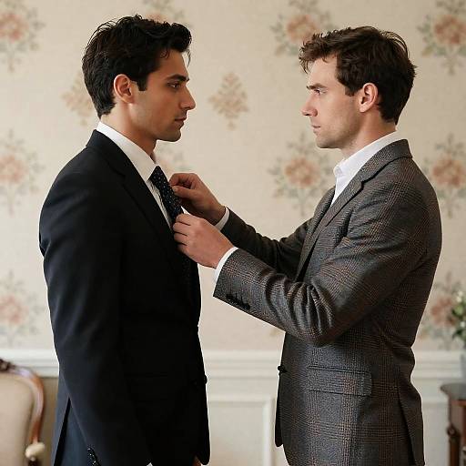 Indoor Portrait of Two Focused Men