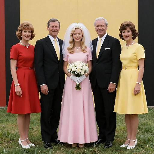 1960s Vintage Wedding Party Photograph